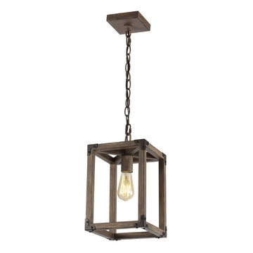 Magnolia 8.13" Adjustable Iron Rustic Farmhouse LED Pendant - JONATHAN Y